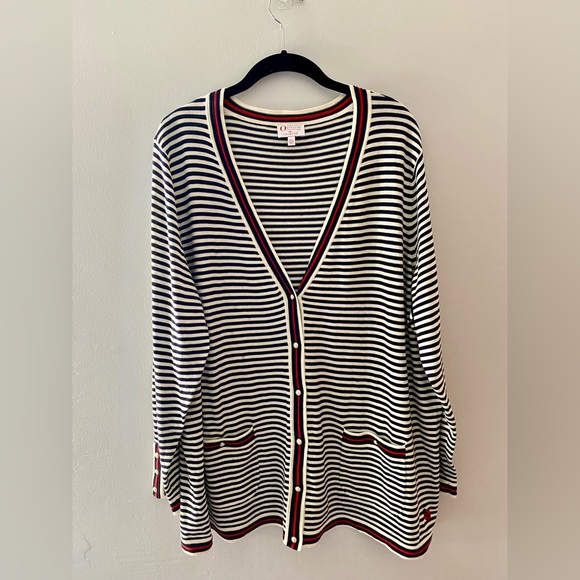 Oprah Magazine Collection X Talbots, striped v-neck sweater size 3X Petite - Picture 1 of 7